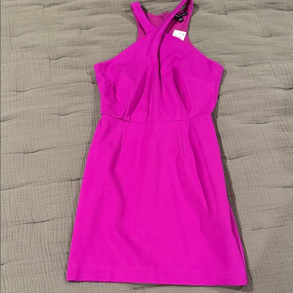 NWT INC International Concepts Fuchsia Pink Halter Mini Dress - Size 2 - Picture 3 of 8